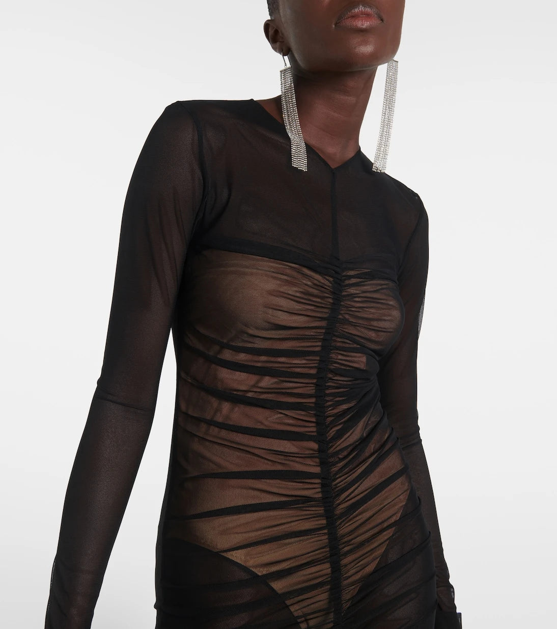 Norma Kamali - Shirred sheer gown