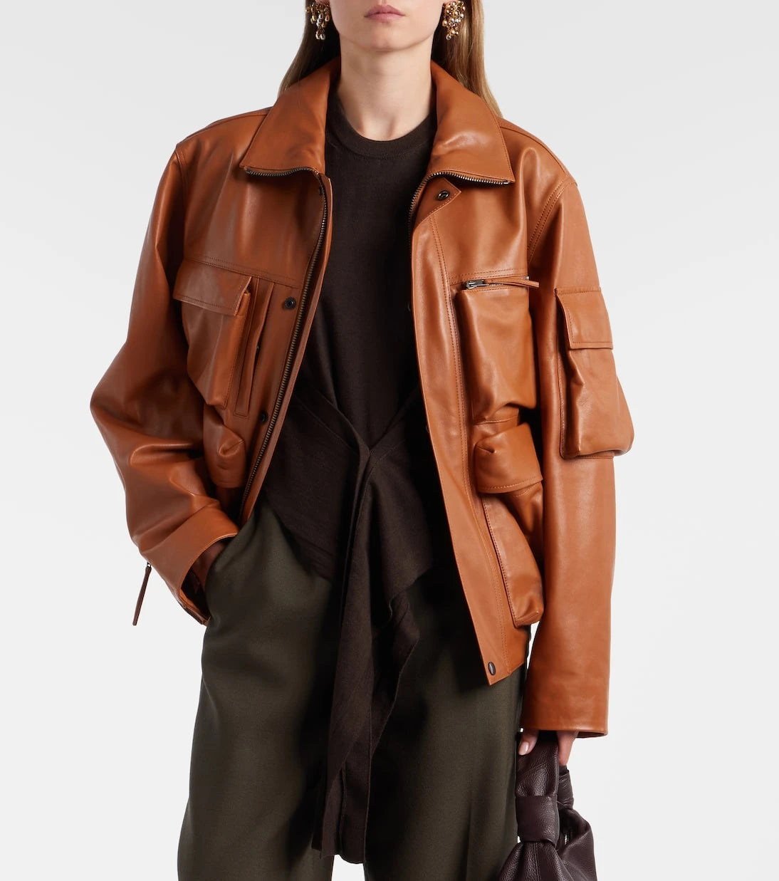 Lemaire - Leather blouson jacket