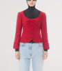 Valentino Red Virgin Wool-Blend Bow Blazer