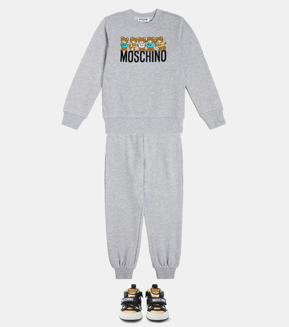 Moschino Kids - Logo leather high-top sneakers