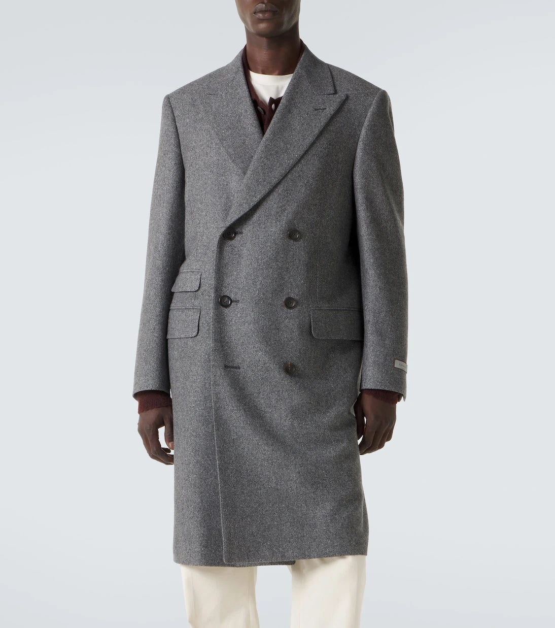 Canali - Double-breasted wool and silk coat