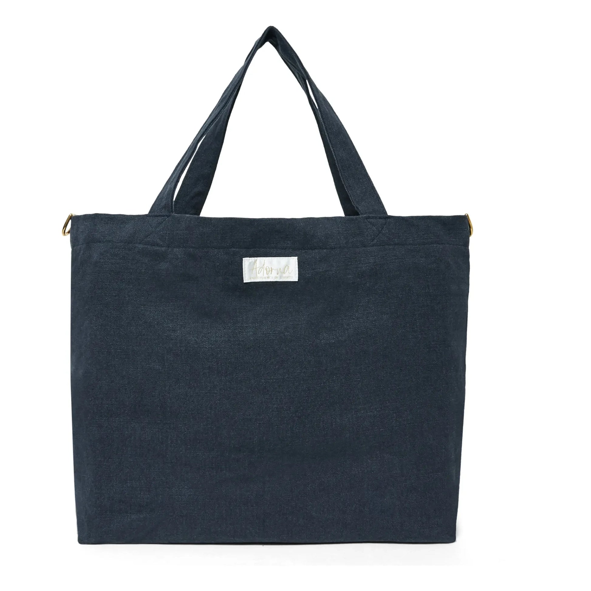 Adorna - Emma Linen tote bag | Navy blue
