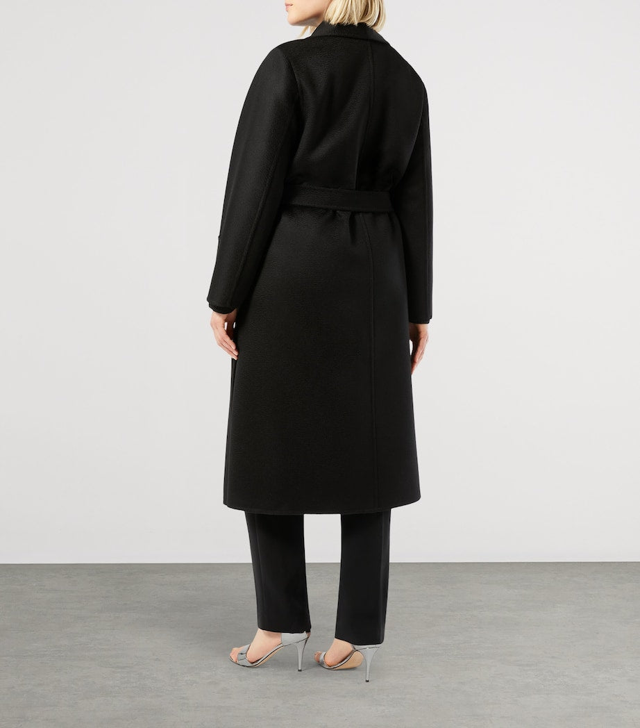 Marina Rinaldi Black Cashmere Longline Wrap Coat