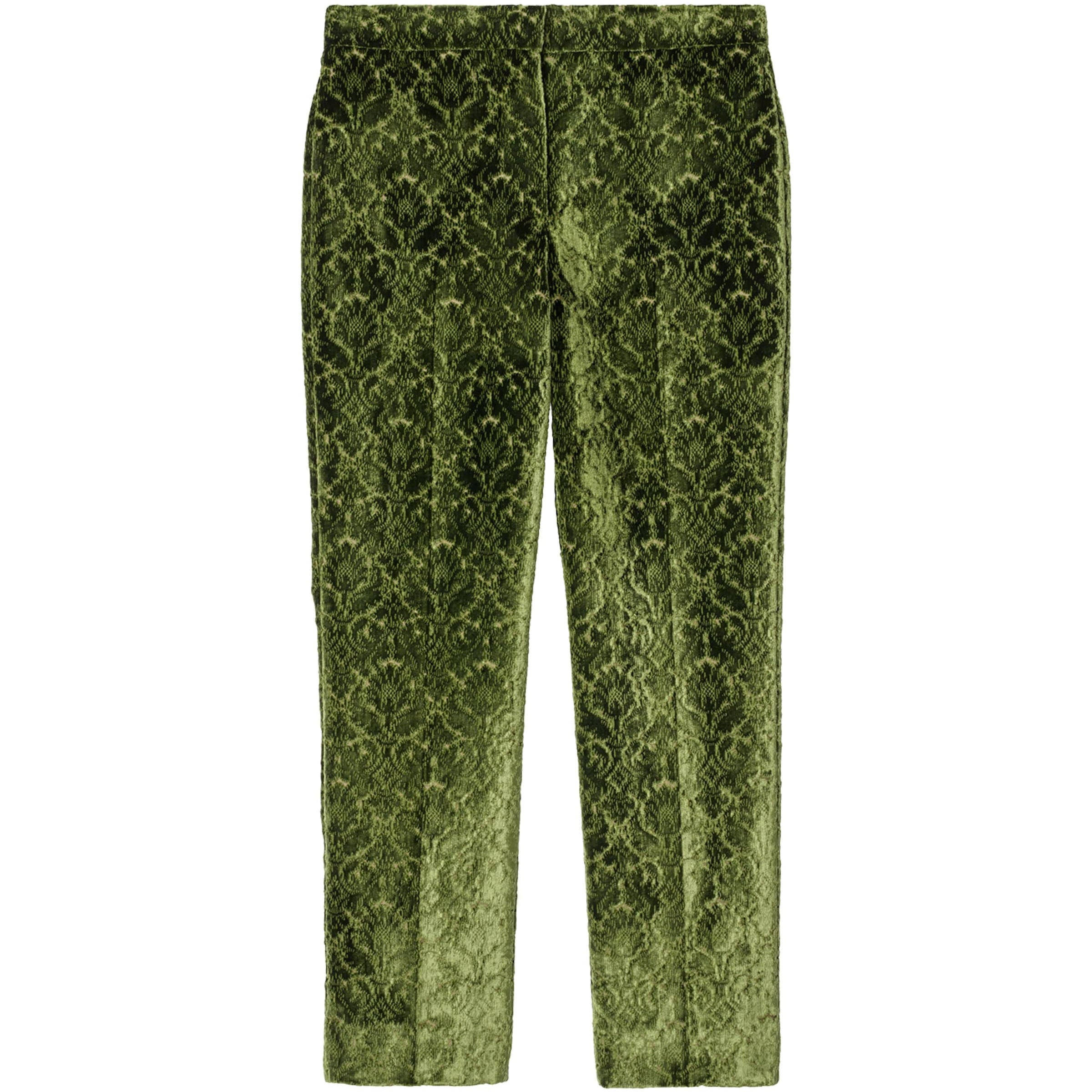 Burberry Green Baroque Velvet Tailored Trousers