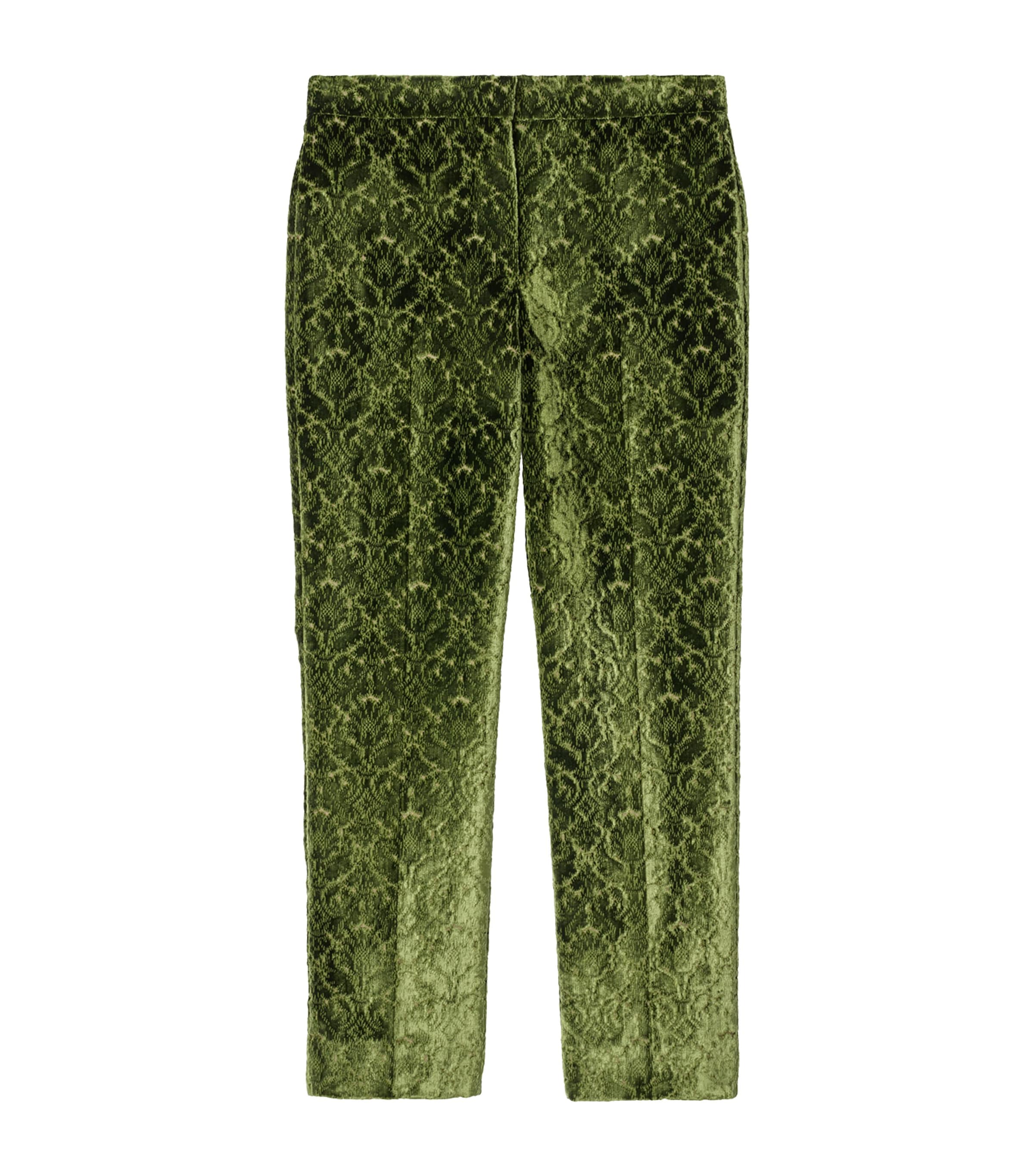 Burberry Green Baroque Velvet Tailored Trousers