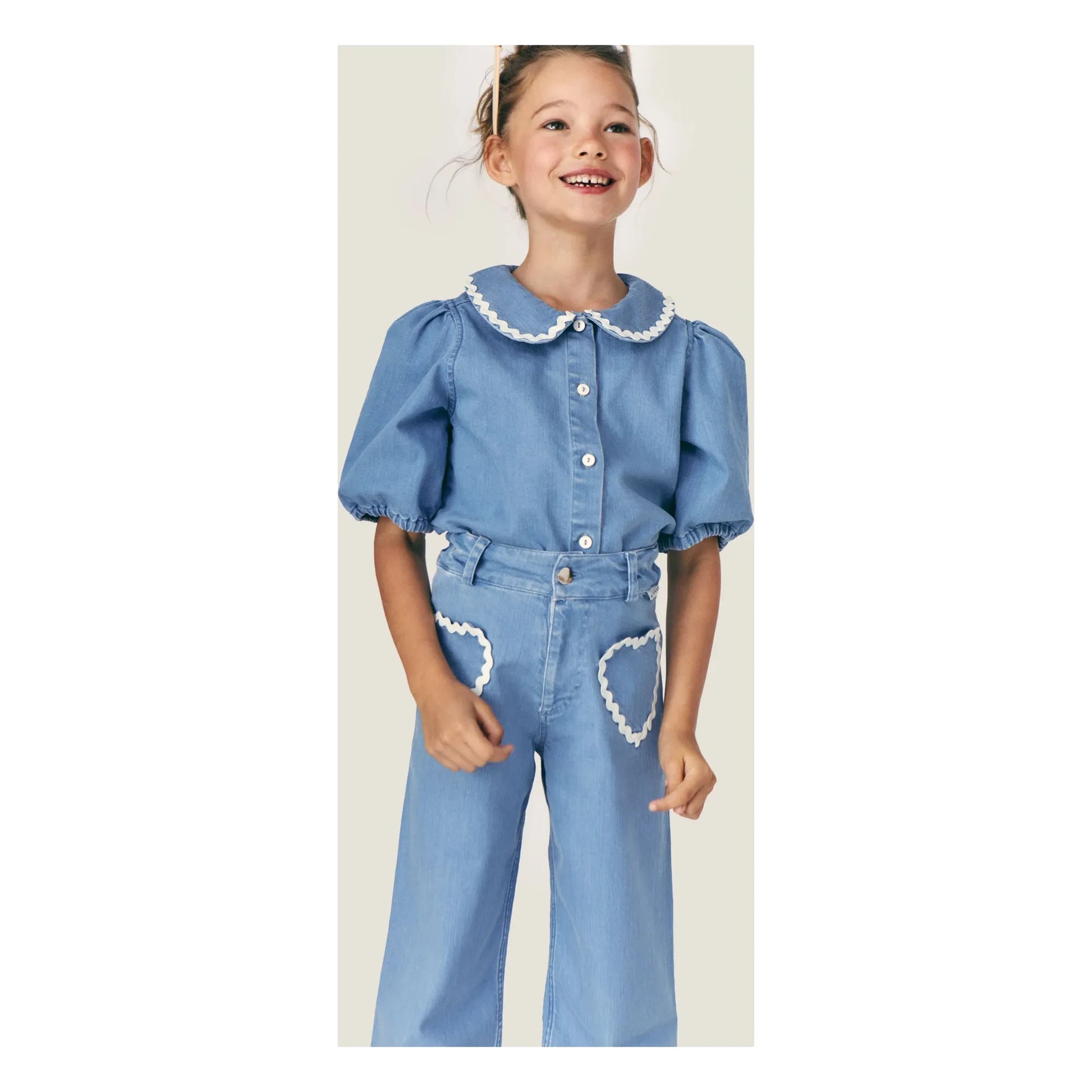 Mipounet - Jean Louise Poches Cœurs | Light Blue