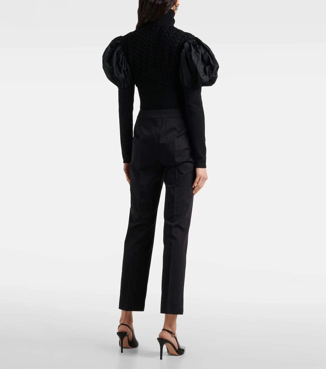 Max Mara - بنطال أوكرا بقصة واسعة وخصر متوسط الارتفاع من القطن