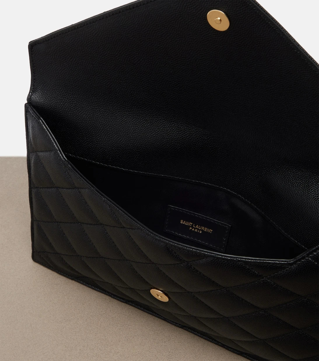 Saint Laurent - Paris leather clutch