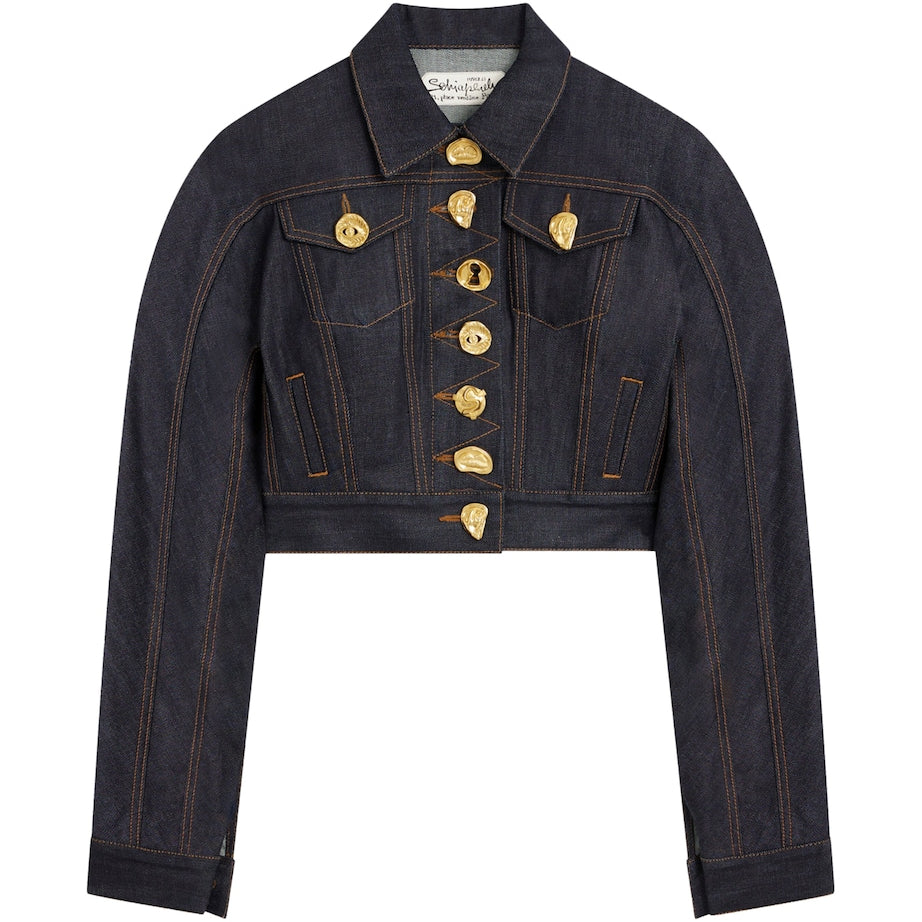 Blue Cropped Denim Jacket