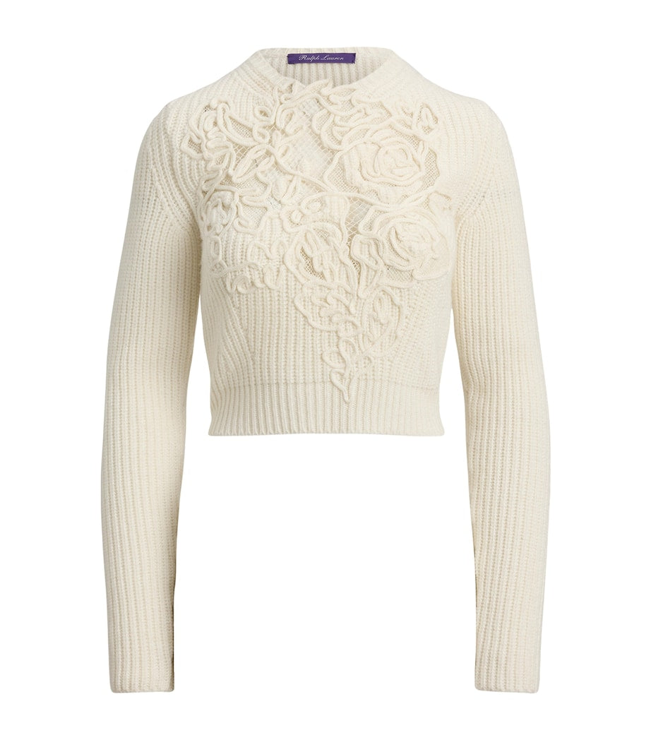 Cashmere Floral Sweater CREAM