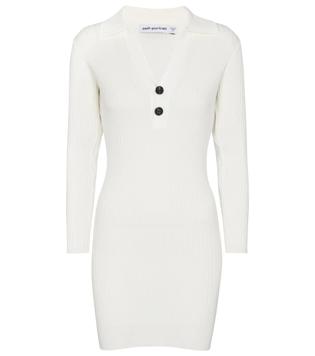 Self-Portrait - Ribbed-knit minidress