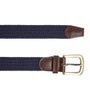 Leather-Trimmed Woven Belt