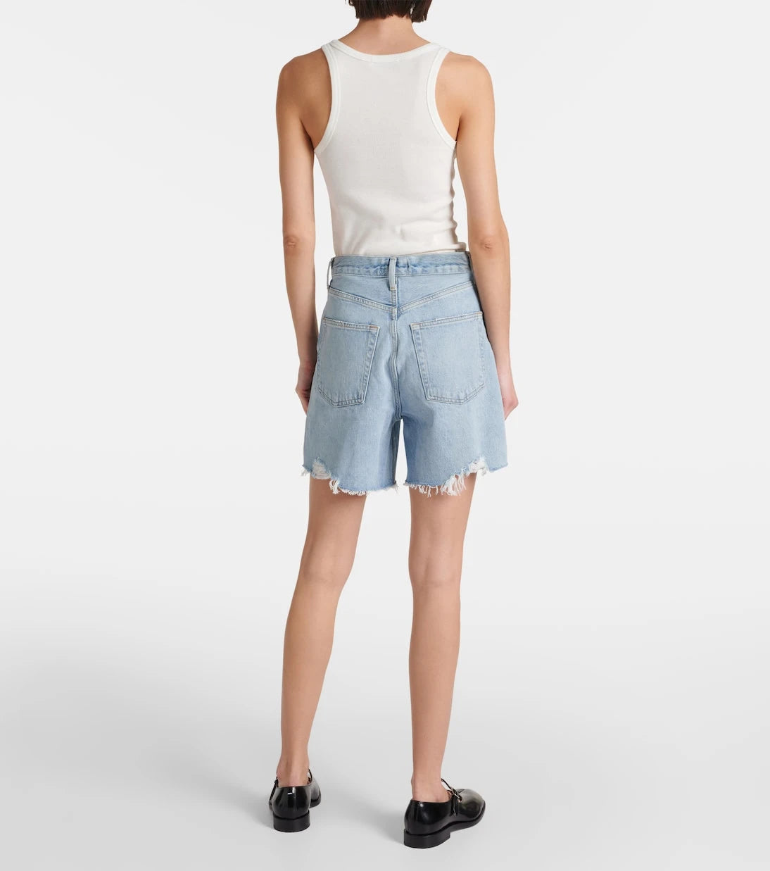 Agolde - Stella high-rise denim shorts
