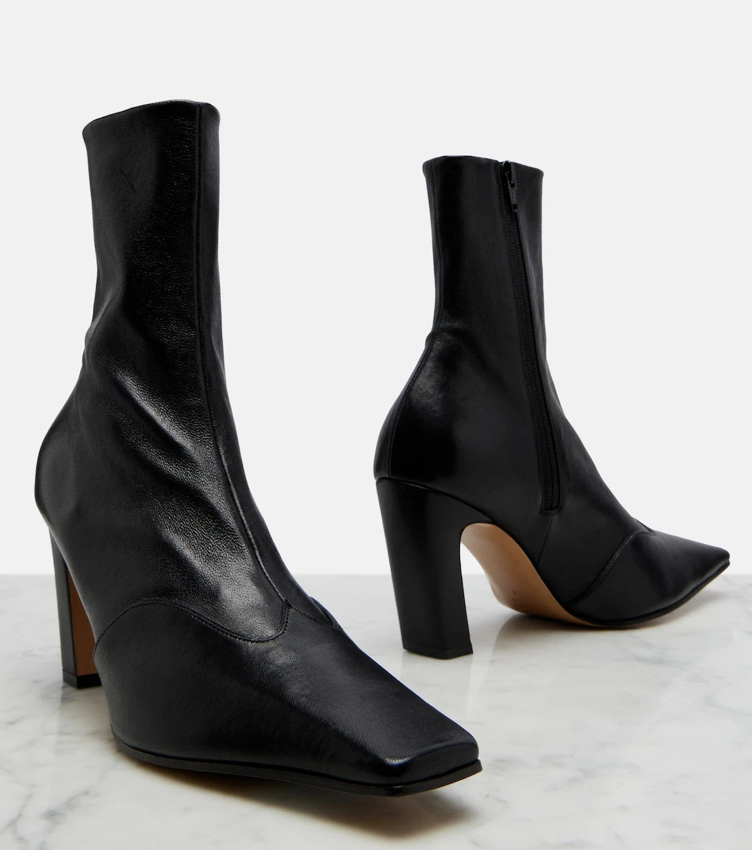 Khaite - Nevada leather ankle boots