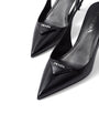 Prada Black Brushed Leather Slingback Pumps 75