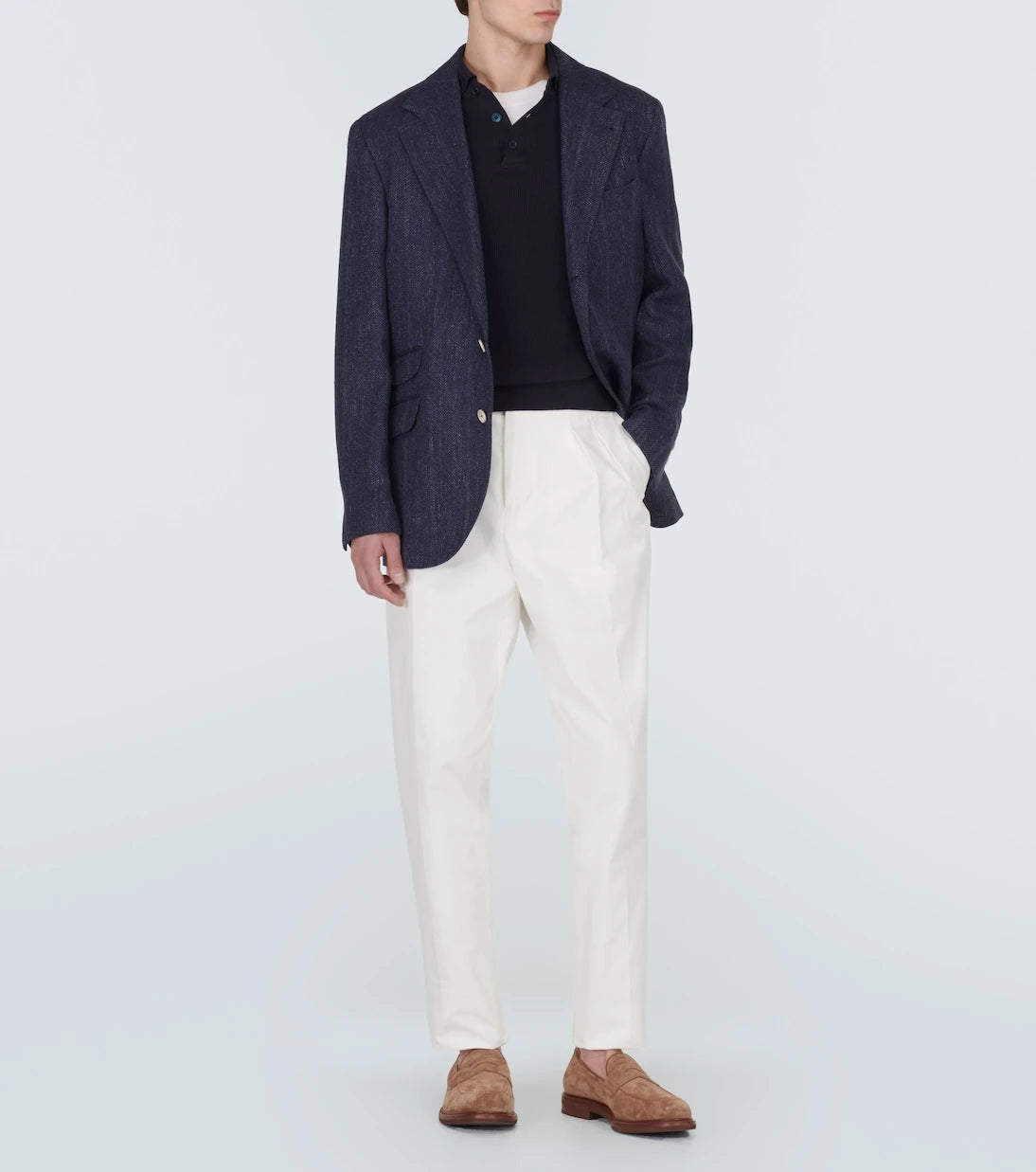 Brunello Cucinelli - Striped linen, silk and wool blazer