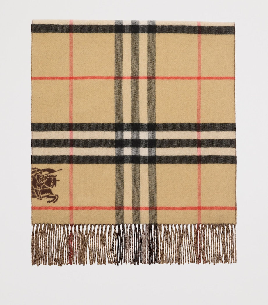 Beige Cashmere Wide Reversible EKD Scarf