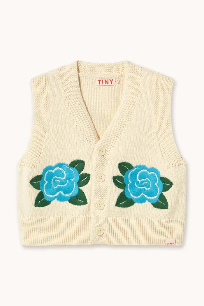 Tinycottons Çiçek Desenli Örme Çocuk Yeleği