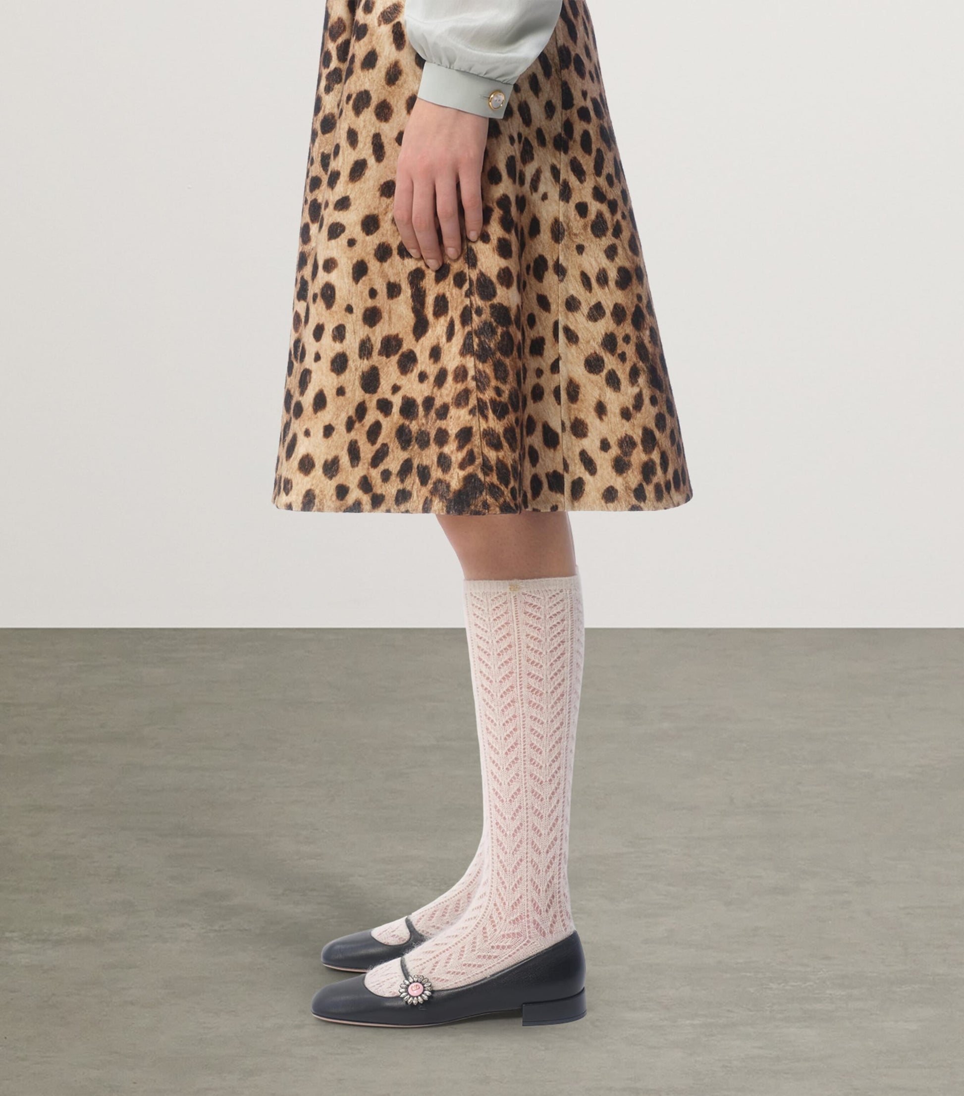 Valentino Beige Wool Printed Mini Skirt