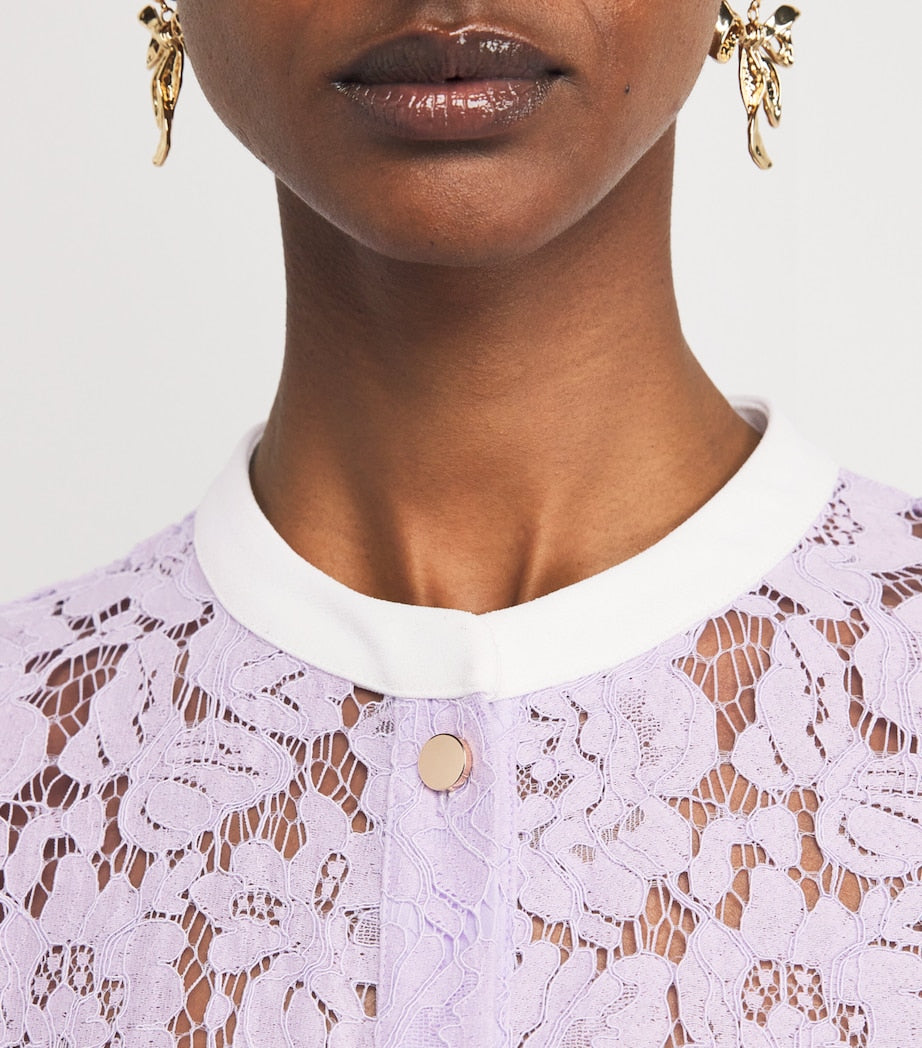 Self-Portrait Lace Belted Midi Dress