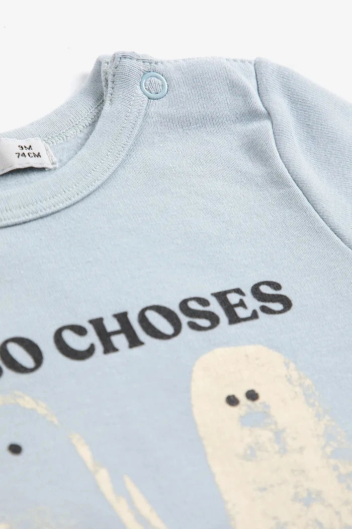 Bobo Choses çocuk pamuk ve elastan body Booty Ghosts