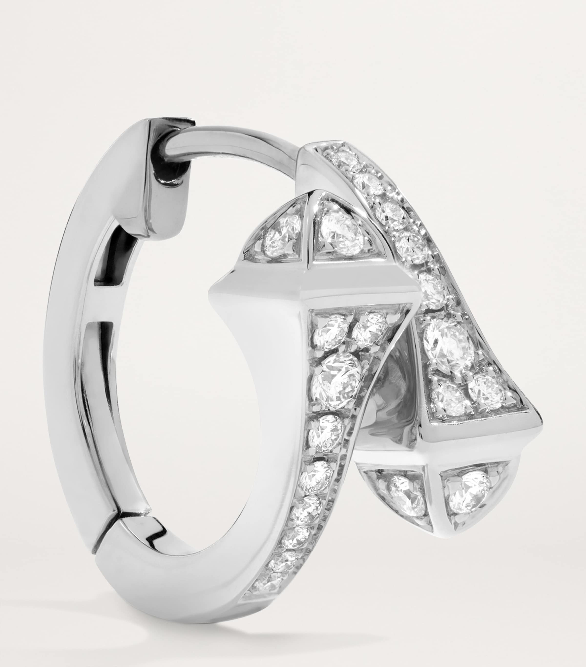 White Gold and Diamond Cleo Huggie Earrings