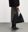 Toteme Black Suede Bevel Shoulder Bag
