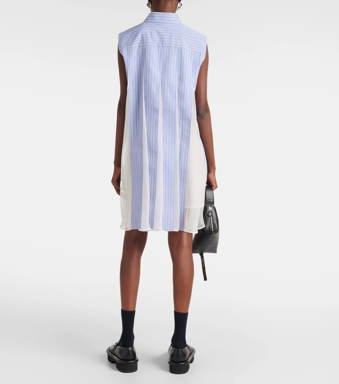 Sacai - Striped cotton poplin shirt dress