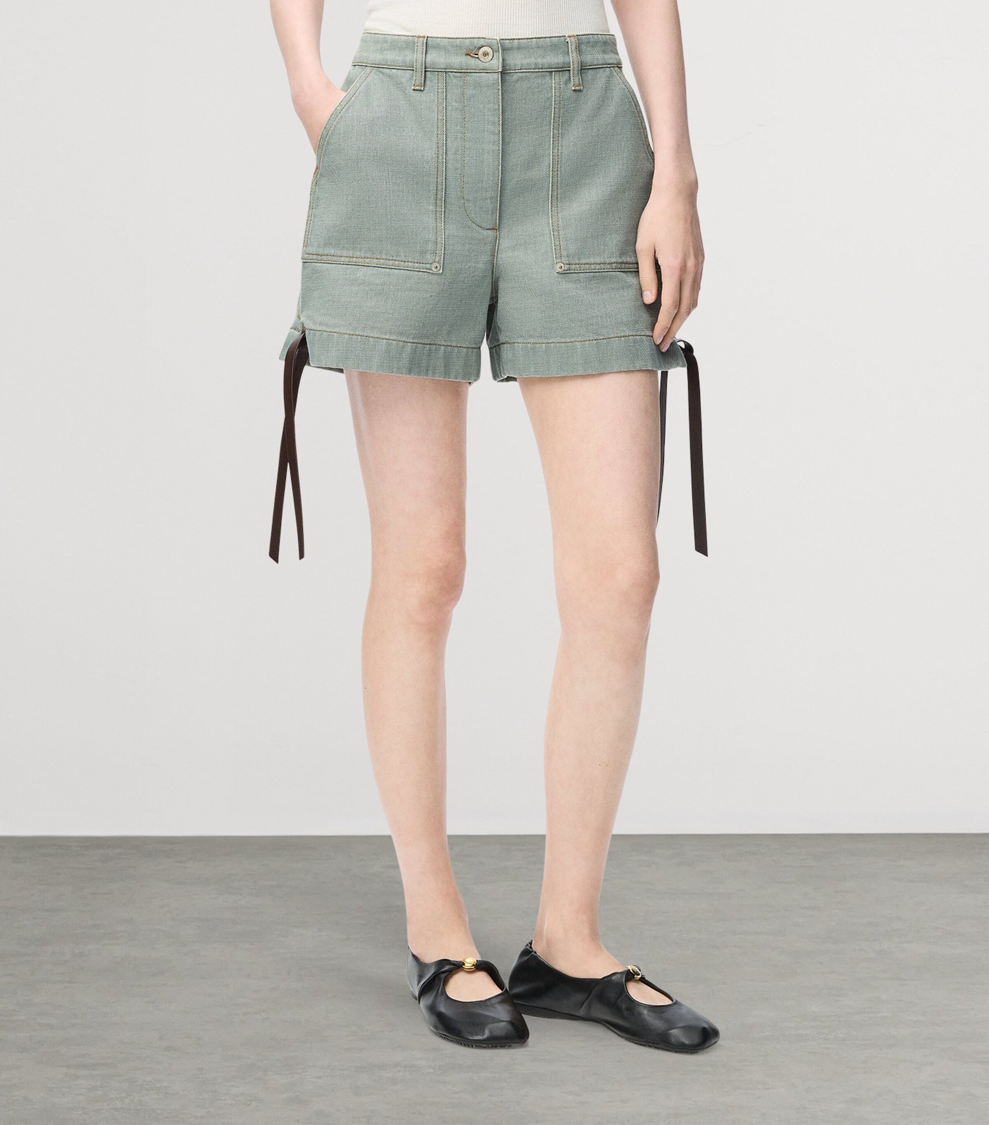 LOEWE Green Cotton Workwear Shorts