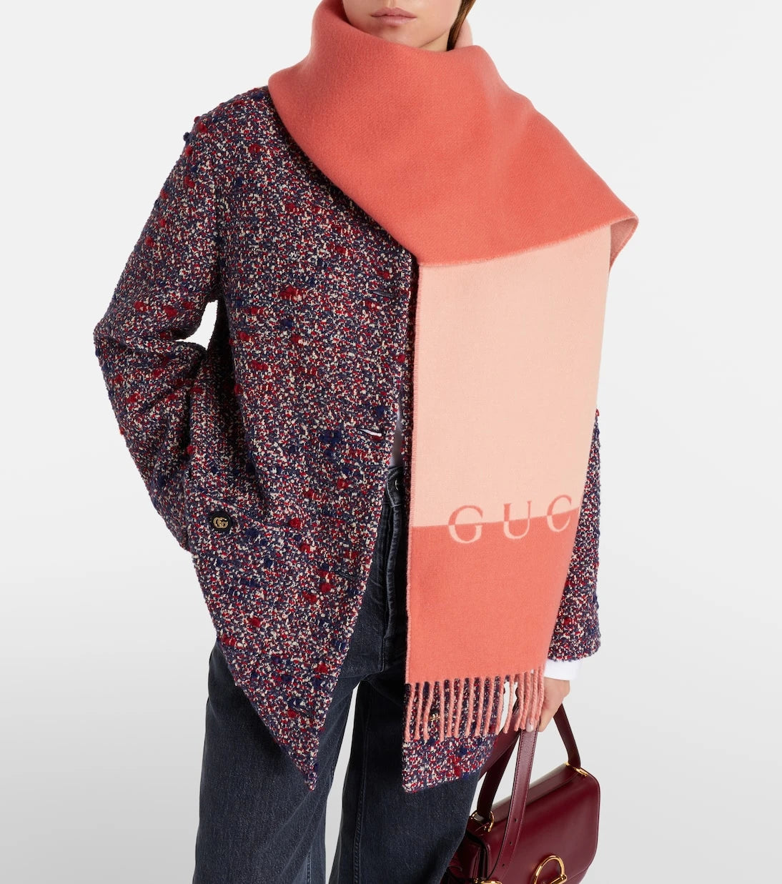 Gucci - Logo wool and cashmere scarf