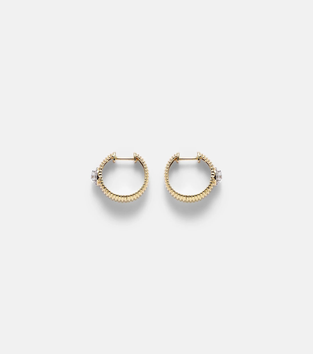 Stone and Strand - Disco 14kt gold huggies with diamonds