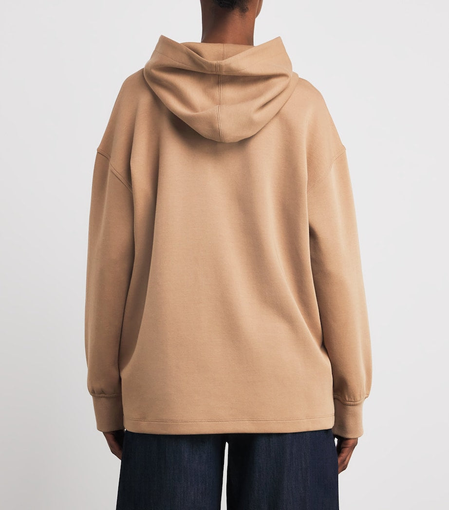Max Mara Beige Cotton-Blend Logo Hoodie