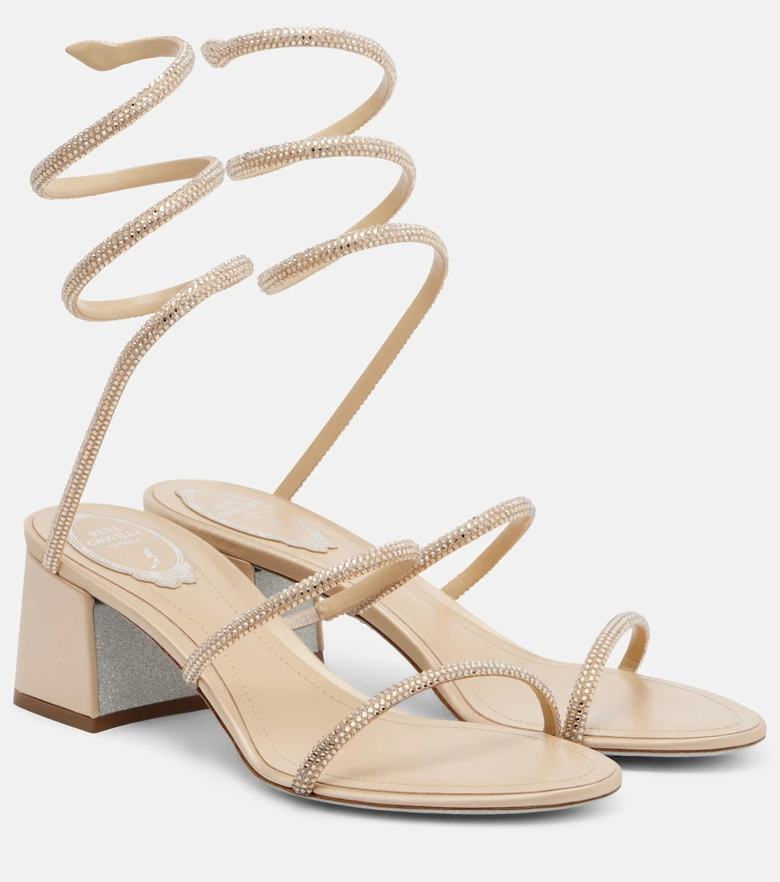 Rene Caovilla - Cleo crystal-embellished satin sandals