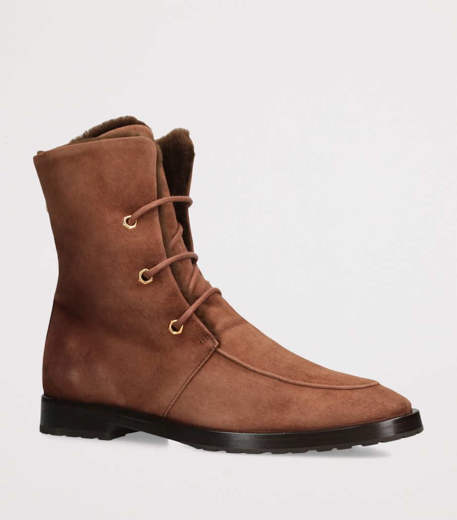 Bougeotte Brown Suede Shearling-Lined Boots
