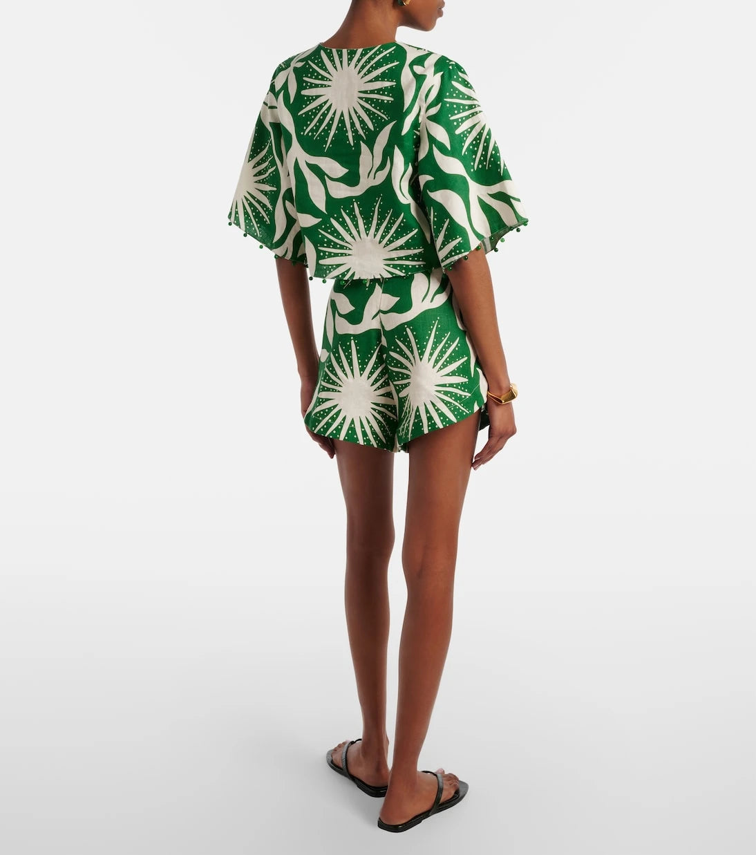 Cala de la Cruz - Bahamas printed linen shorts
