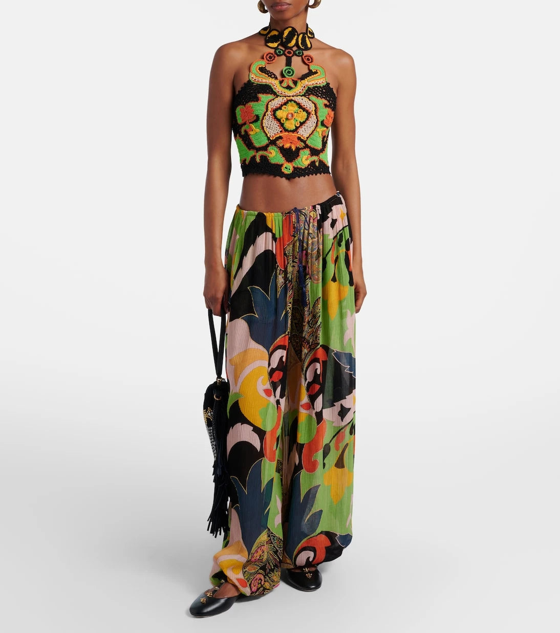 Etro - Printed wide-leg pants
