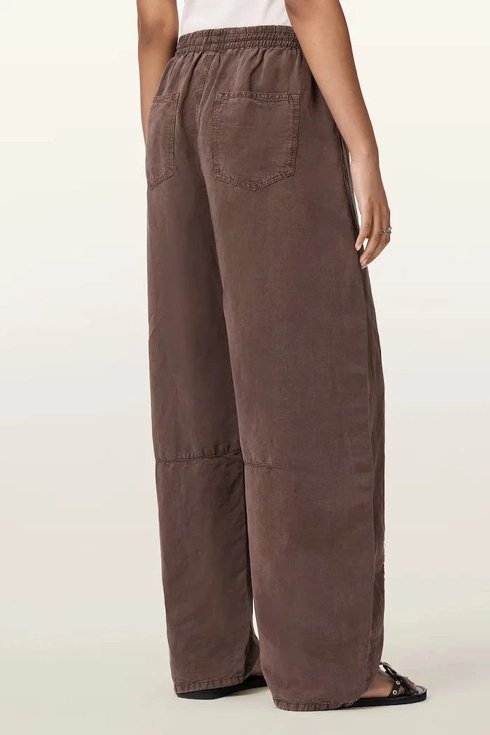 AllSaints kadın geniş paça keten karışımlı pantolon JETT