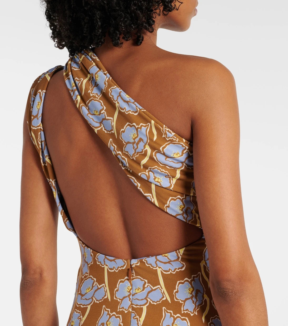 Versace - Poppies printed crêpe jersey midi dress