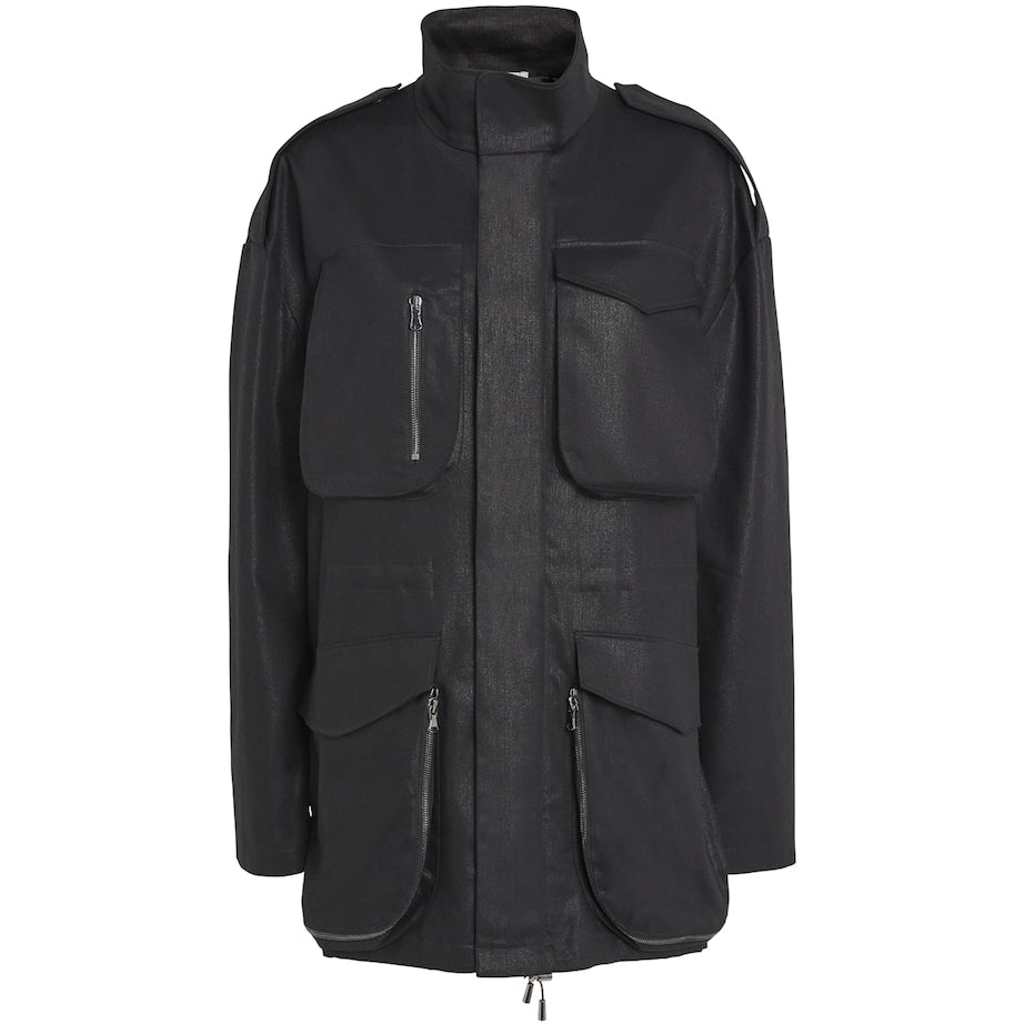 Nensi Dojaka Black Shimmer Meryl Parka