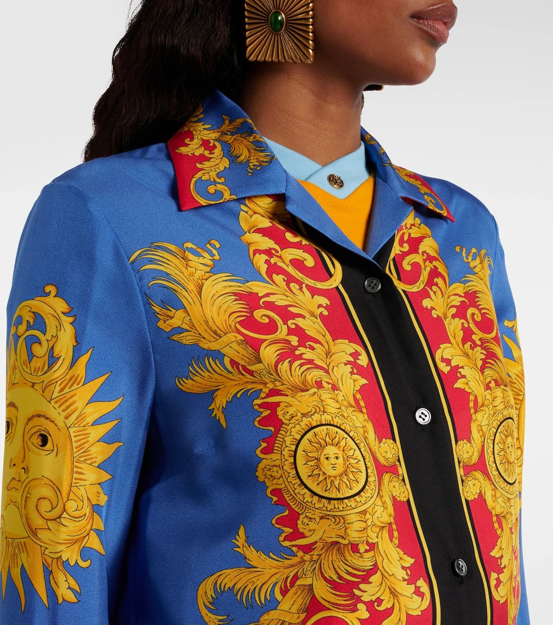 Versace - Printed silk twill shirt