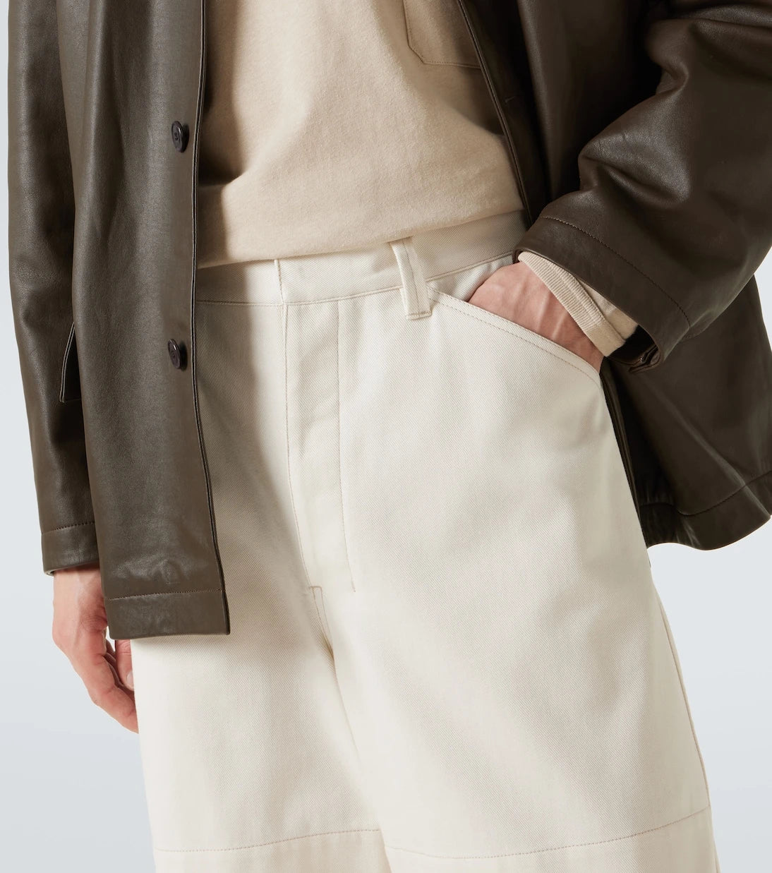 Lemaire - Cotton drill barrel-leg pants
