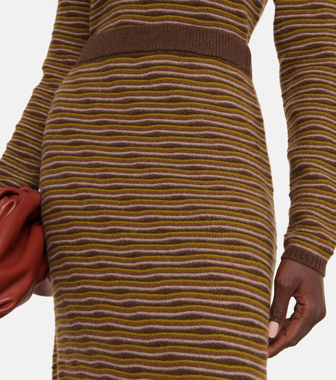 CO - Striped cashmere midi skirt