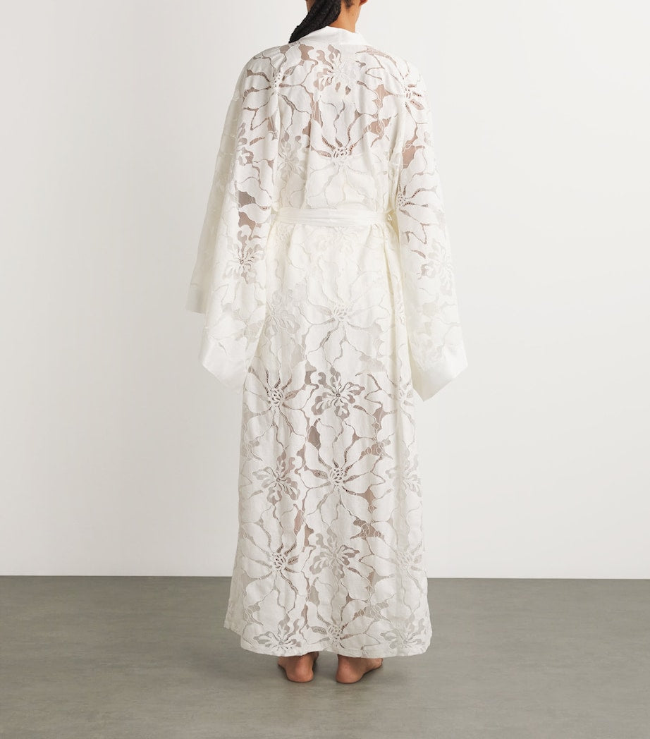 Bocan White Floral Bellis Robe
