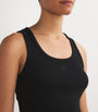 Maje Black Stretch-Cotton Rib-Knit Tank Top
