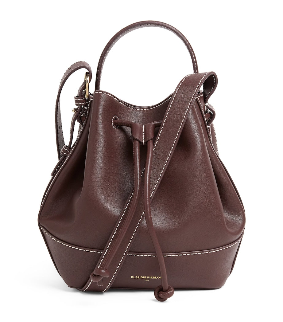 Claudie Pierlot Purple Leather Alvan Bucket Bag