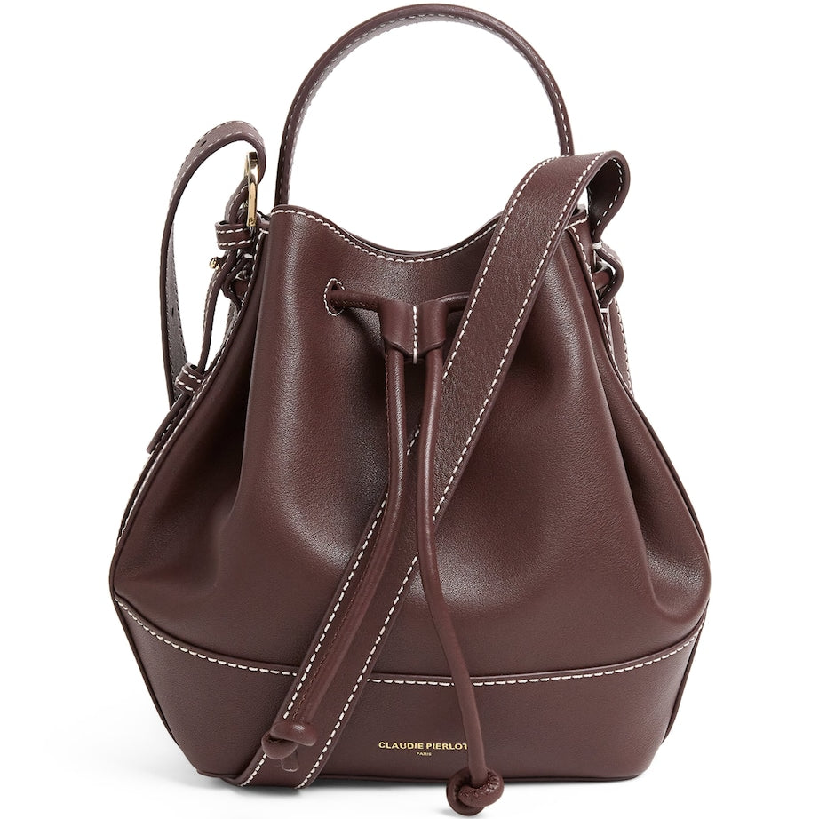 Claudie Pierlot Purple Leather Alvan Bucket Bag