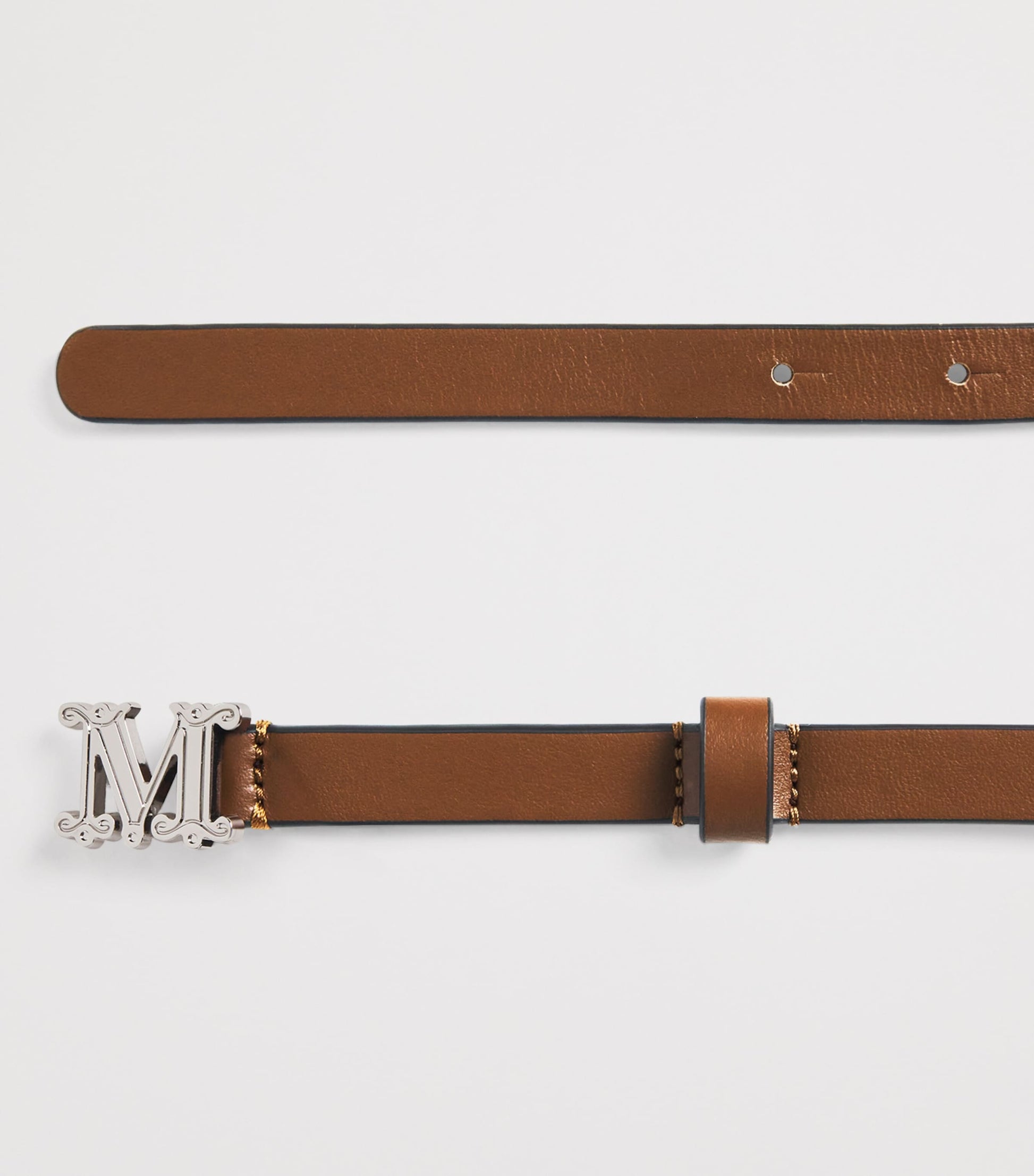 Max Mara Red Leather Monogram Belt