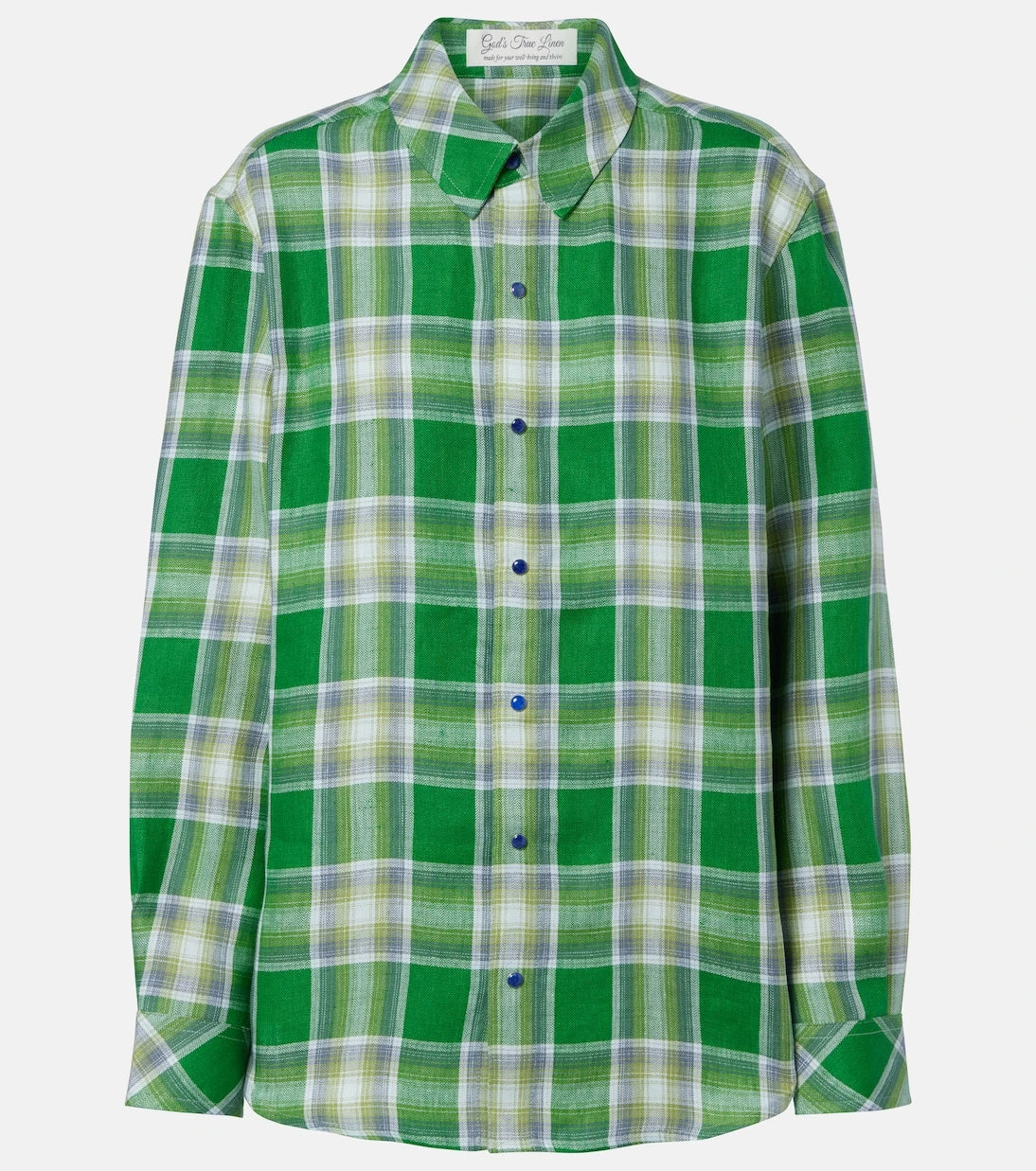 God's True Cashmere - Harbor linen shirt with lapis lazuli