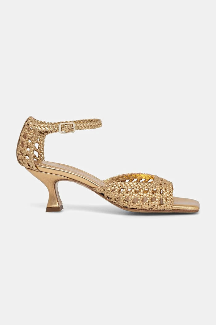 Souliers Martinez сандали с нисък ток от кожа VERONICA