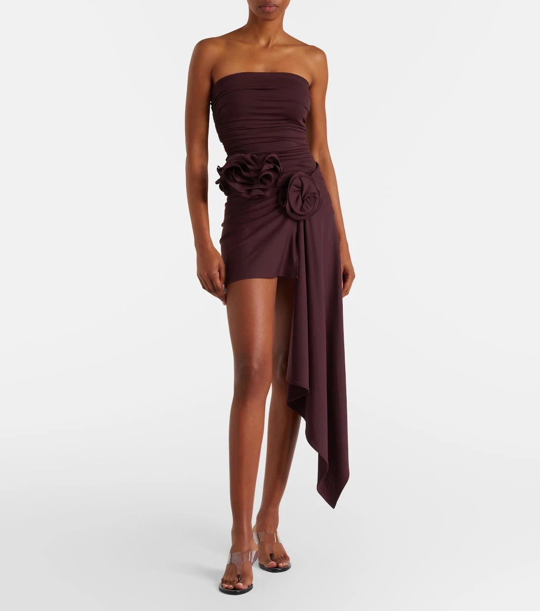 Magda Butrym - Floral-appliqué draped miniskirt